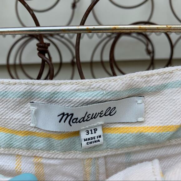Madewell Emmett Wide Leg Crop Pants Jeans Striped - Picture 5 of 7
